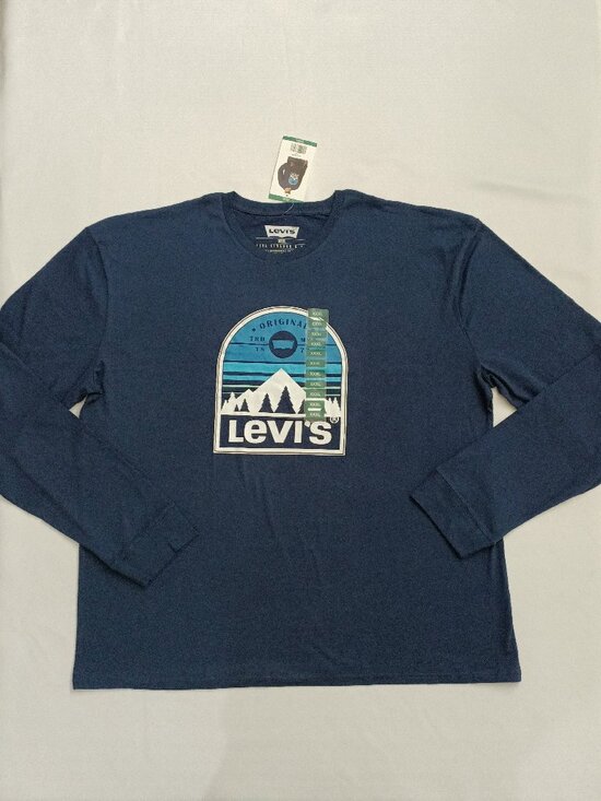 LEVI'S Men's Classic Fit Long Sleeve Graphic Logo T-Shirt. Plus Size XXXL - Picture 1 of 5